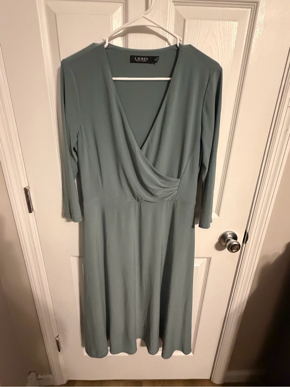 Ralph Lauren Sage-Green Wrap Midi Dress